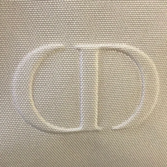 Dior Beauty Pouch Makeup Bag Light Grey Medium Canvas Authentic - Picture 9 of 15